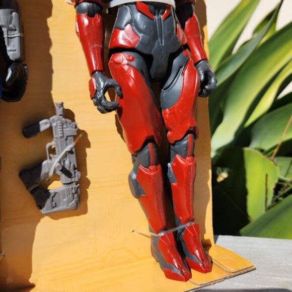 HALO Master Chief 12" Action Figure Blue Red Spartan Toy Bundle Video Game Memor - Picture 8 of 14